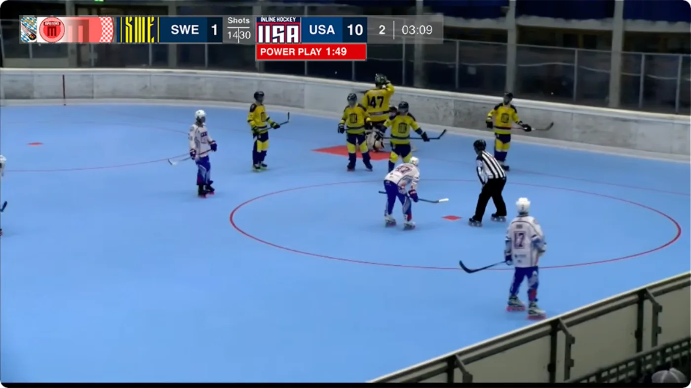 A livestream with the XSYTE live score overlay and a sponsor logo on the broadcast bug
